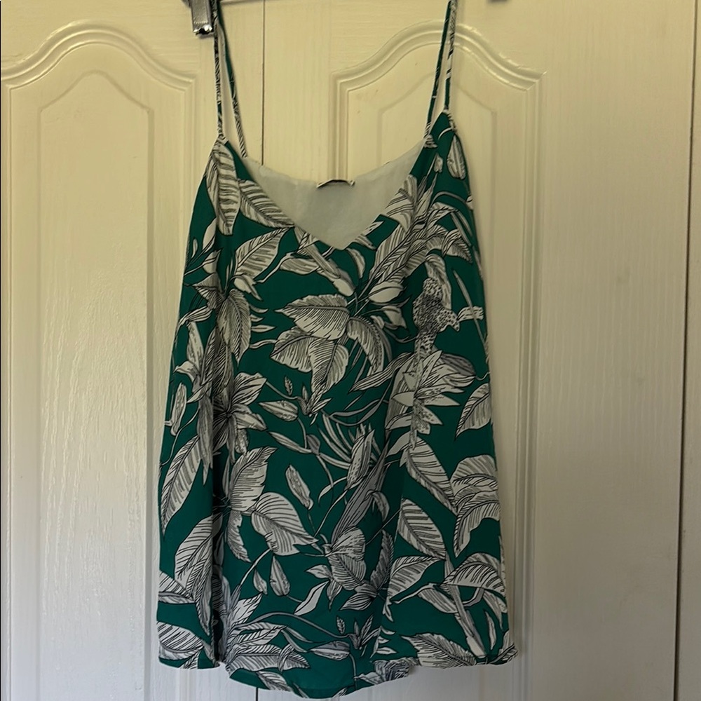 Green Relaxed Camisole with Spaghetti Straps